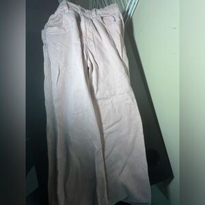 Pink wide leg jeans